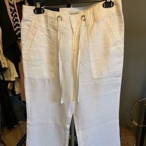 Banana republic white linen pants